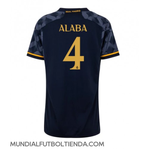 Camiseta Real Madrid David Alaba #4 Segunda Equipación Replica 2023-24 para mujer mangas cortas